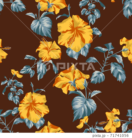 Summer island and floral pattern Summer island and floral pattern 71741056