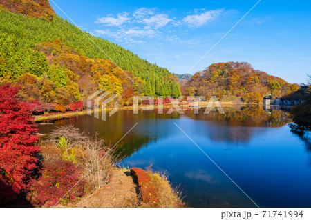 秋の碓氷湖と坂本ダム 71741994