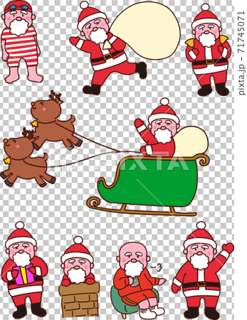 Santa full body pose set - Stock Illustration [71745071] - PIXTA