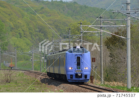 新緑の旭川市郊外を駆け抜ける特急「スーパー宗谷」 71745537