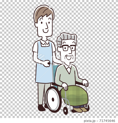 Vector Illustration Material: Senior Male and Male Staff 71745646