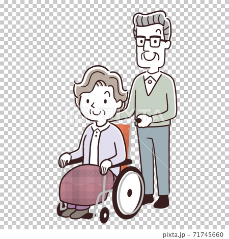 Vector Illustration Material: Senior couple,... - Stock Illustration ...