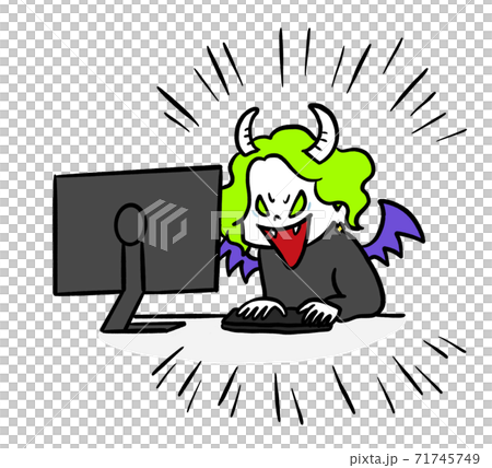 サイバー攻撃をする人のイラストのイラスト素材