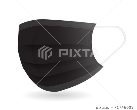 Black Medical mask. Protection against coronavirus, COVID-19. Vector Illustration Black Medical mask. Protection against coronavirus, COVID-19. Vector Illustration 71746005