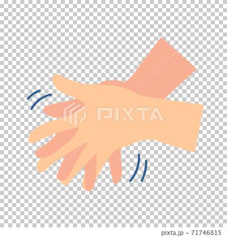 消毒液を使った手指消毒の手順 アルコール消毒 5.指を組んで指の間を擦る 消毒液を使った手指消毒の手順 アルコール消毒 5.指を組んで指の間を擦る 71746815