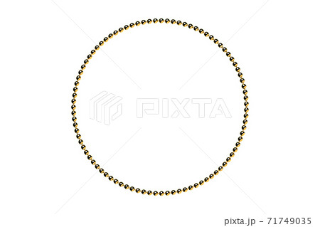 白バック背景素材用の金色のボールチェーン状の輪の3dイラストのイラスト素材