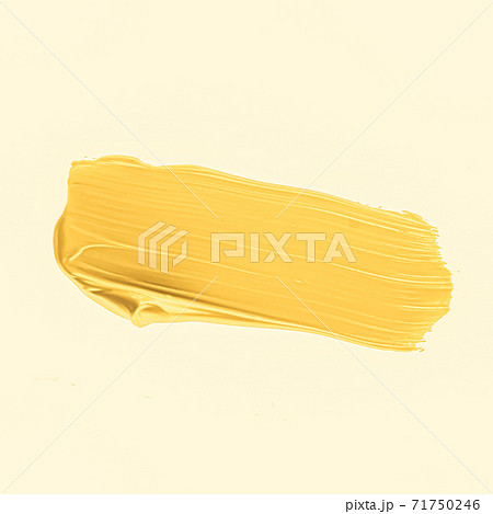 Golden brush stroke or makeup smudge closeup, beauty cosmetics and lipstick texture 71750246