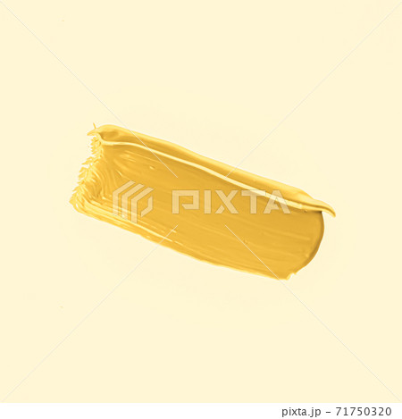 Golden brush stroke or makeup smudge closeup, beauty cosmetics and lipstick texture 71750320