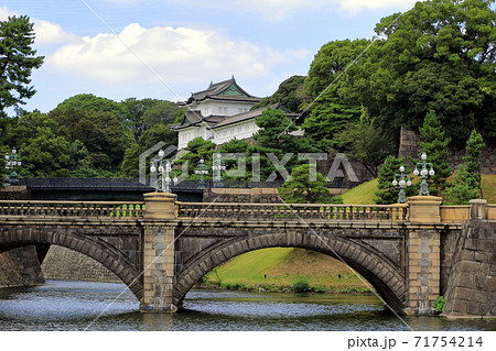 東京散歩 皇居前広場 二重橋の写真素材