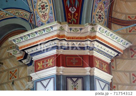 Painted medieval fresco pattern 71754312