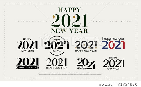 21 Happy New Year Logo Design 21 Number のイラスト素材