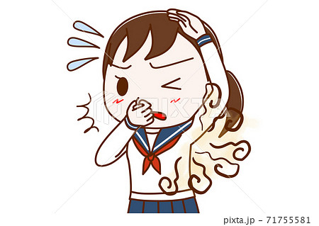 脇の下が臭くて気になる女子学生 脇の下が臭くて気になる女子学生 71755581