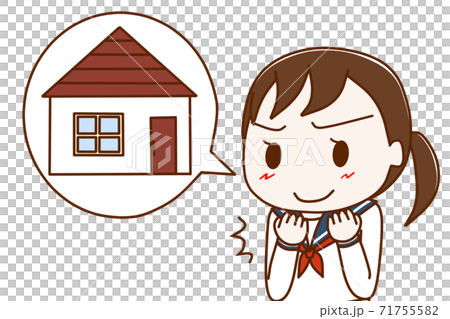 ステイホームを決心する女子学生 71755582