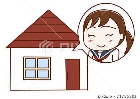 ステイホームを楽しむ女子学生 71755583