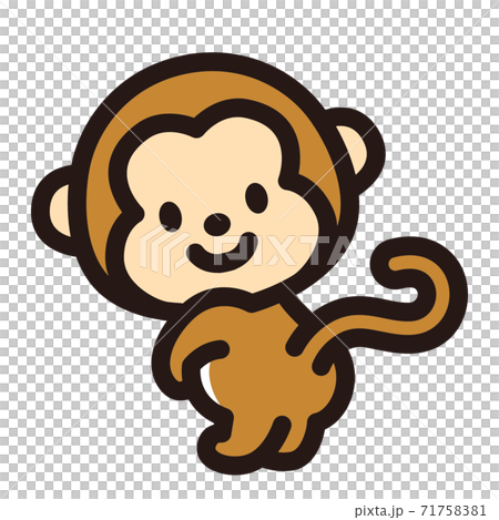 かわいいおさるのキャラクター 71758381