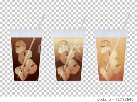 アイスコーヒーの素材イラスト（横） 71758646