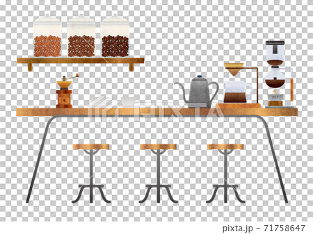 ホットコーヒーとカフェの風景 ホットコーヒーとカフェの風景 71758647