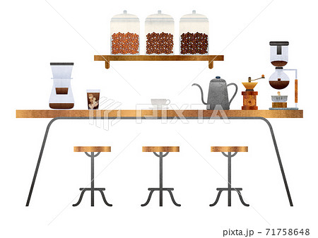 アイスコーヒーとカフェの風景 71758648