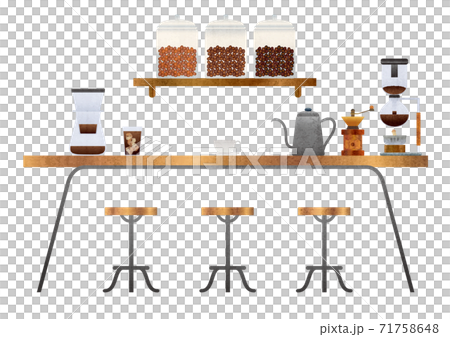 アイスコーヒーとカフェの風景 71758648