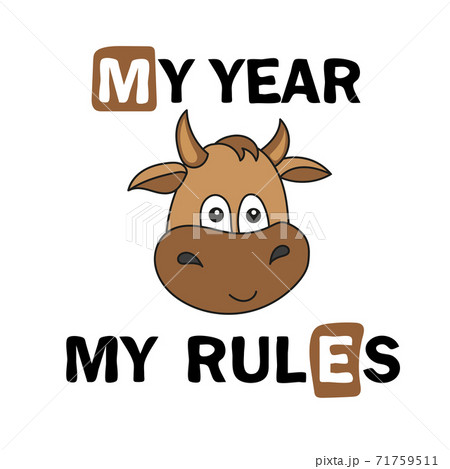Cute cartoon bull. Baby bull, symbol of 2021... - Stock Illustration  [71759511] - PIXTA