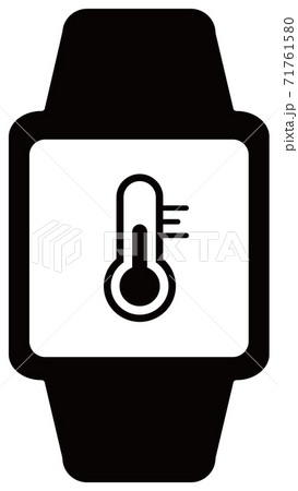 スマートウォッチのベクターイラスト 温度計アイコンのイラスト素材