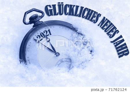 2021 New Year card, Happy New Year greeting in German language, Gluckliches neues Jahr text, countdown to midnight 2021 New Year card, Happy New Year greeting in German language, Gluckliches neues Jahr text, countdown to midnight 71762124