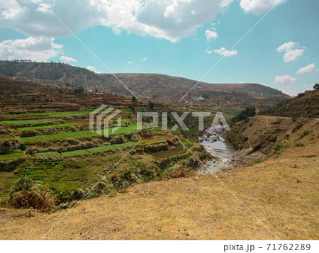 Flowing water and natural pool in the Isalo National Park in Madagascar Flowing water and natural pool in the Isalo National Park in Madagascar 71762289