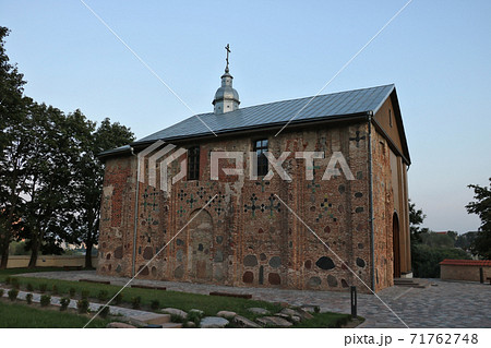 Grodno, Belarus - May 15, 2019: Borisoglebskaya Church. Kolozh. On the high bank of the Neman River is the oldest church in Belarus. Grodno, Belarus - May 15, 2019: Borisoglebskaya Church. Kolozh. On the high bank of the Neman River is the oldest church in Belarus. 71762748