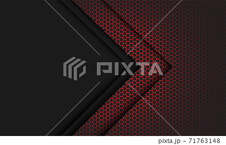 Abstract red hexagon mesh light grey arrow direction with blank space design modern futuristic technology background vector illustration. 71763148