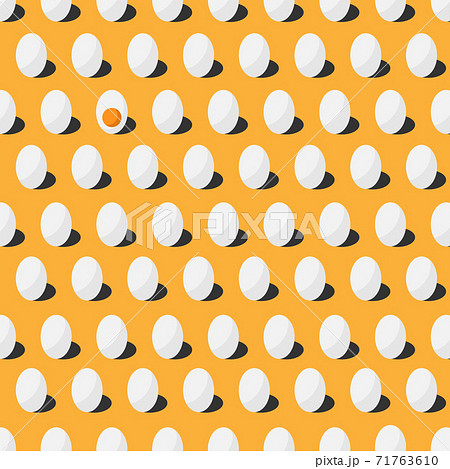 Boiled Egg Seamless Pattern Flat Design On のイラスト素材