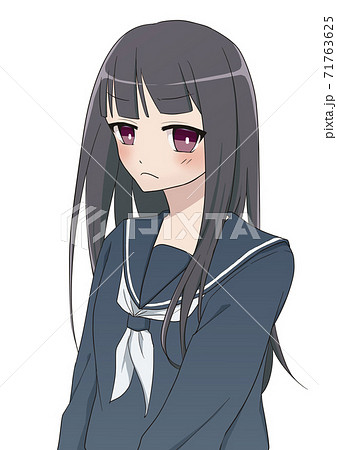 セーラー服を着た女の子 不機嫌 セーラー服を着た女の子 不機嫌 71763625