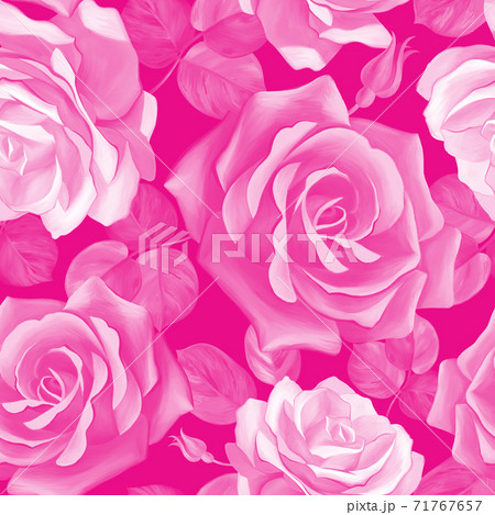 Large roses seamless pattern. Floral summer ornament. 71767657