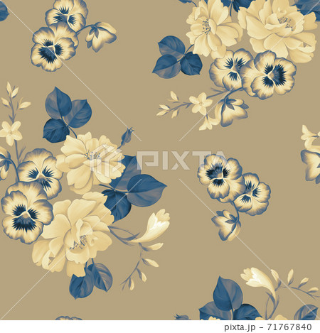 Botanical summer background. Large roses repeat texture. Botanical summer background. Large roses repeat texture. 71767840
