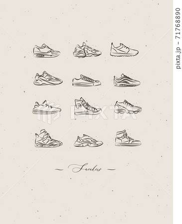 Poster sneakers men shoes vintage beige Poster sneakers men shoes vintage beige 71768890