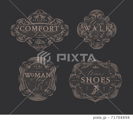 Shoes labels vintage brown Shoes labels vintage brown 71768898