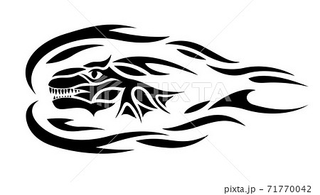 Flaming Tribal Dragon Tattoo Stock Illustration  Download Image Now   Dragon Tattoo Indigenous Culture  iStock