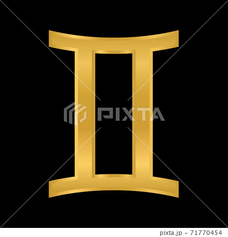 Germini symbol on black. 71770454