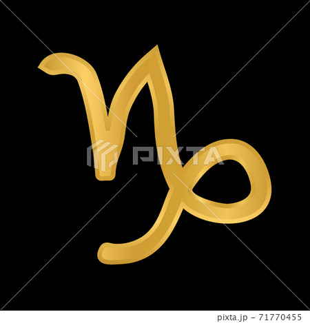 Capricorn symbol on black. 71770455