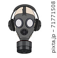 Gas mask vector Illustration with headphones Gas mask vector Illustration with headphones 71771508
