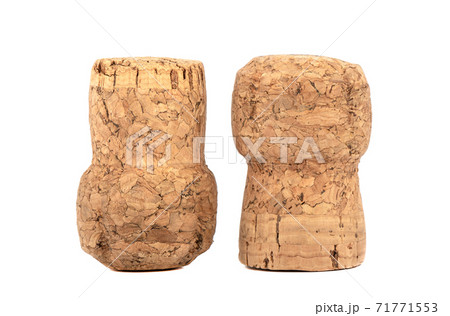 Champagne corks on a white background. Close up. Champagne corks on a white background. Close up. 71771553