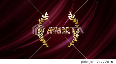 Award nomination design banner. Golden winner glitter background with laurel wreath Award nomination design banner. Golden winner glitter background with laurel wreath 71772016