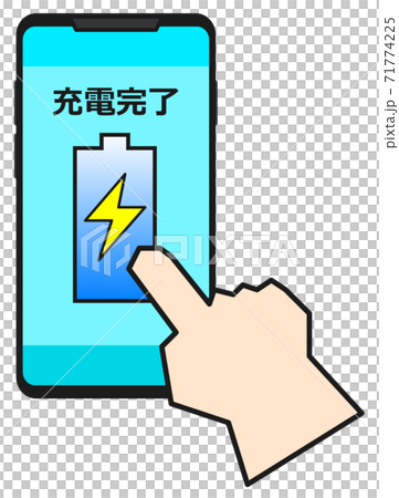 Smartphone that displays the battery icon 71774225