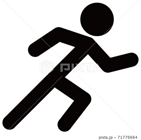 スマートフォン・ウェブサイトアイコン用のベクターイラスト　走る人アイコン 71776664