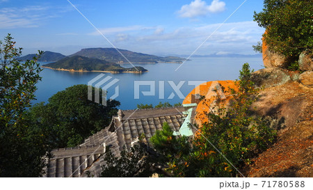 小豆島小瀬石鎚神社本堂からの瀬戸内海1 71780588