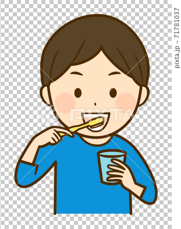 Boy brushing his teeth 71781037