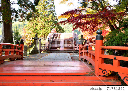 丹生都比売神社 太鼓橋の紅葉 丹生都比売神社 太鼓橋の紅葉 71781842