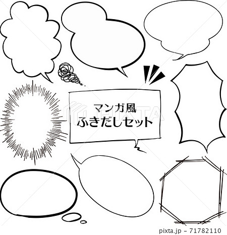 マンガ風手描きふきだしセット 71782110