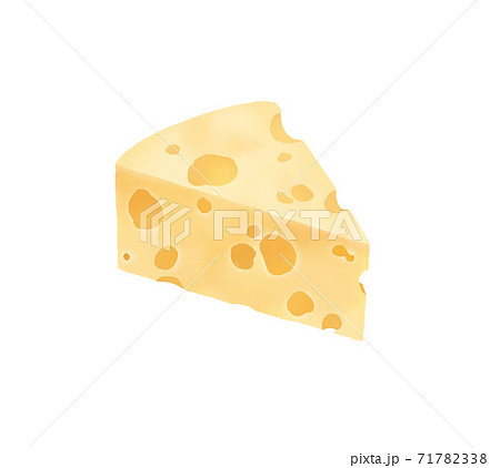 リアルな水彩風チーズのイラストのイラスト素材