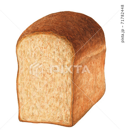 ハイギー食パン 手描き 水彩色えんぴつ画 ハイギー食パン 手描き 水彩色えんぴつ画 71782448