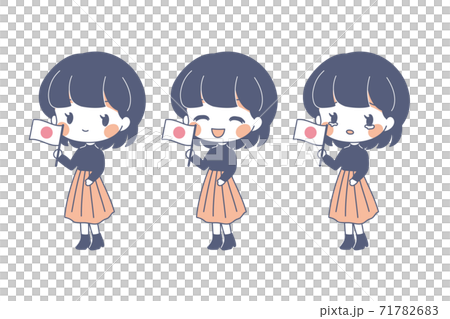 一個人與日本國旗，日之丸，矢量插圖 71782683